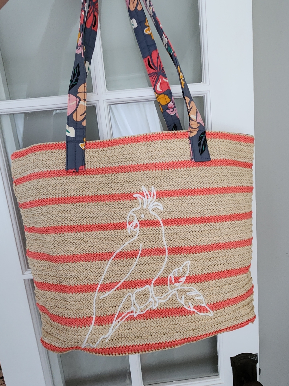 Vera Bradley Coastal Paradise Straw Tote Bag